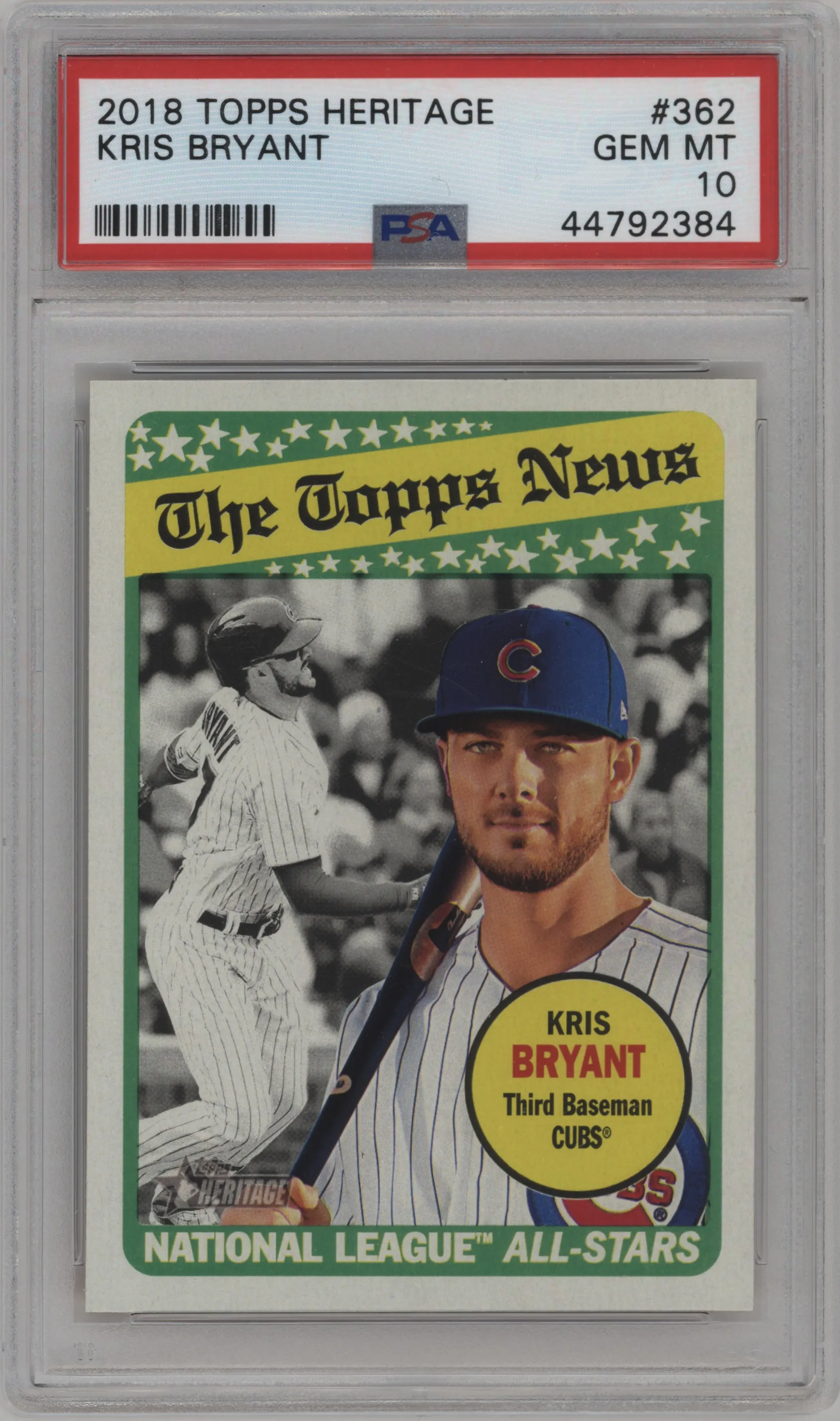 2018 Topps Heritage Kris Bryant #362 PSA 10