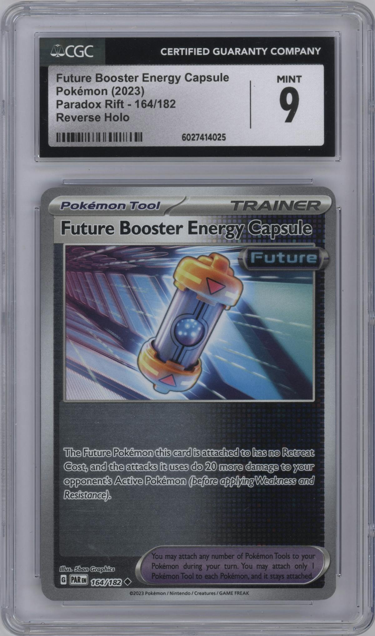 Future Booster Energy Capsule from the 2023 Pokemon SV set graded by CSG and given an overall grade of 9.