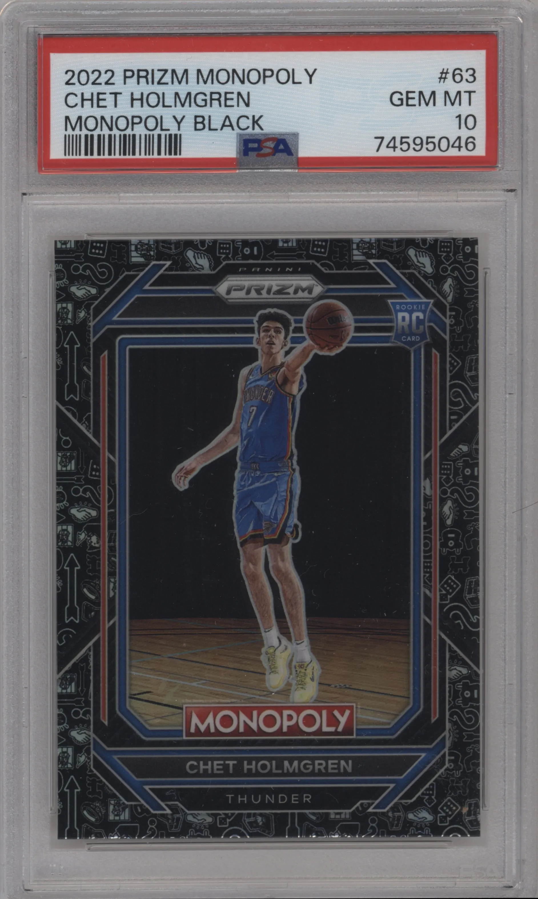 2022 Panini Prizm Monopoly Chet Holmgren Monopoly Black PSA 10