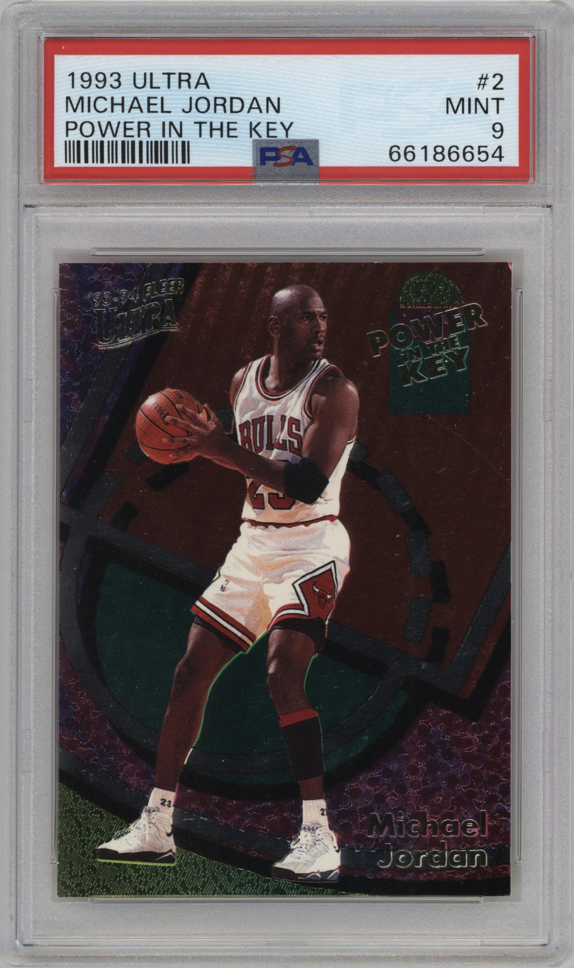 Michael Jordan  from the 1993-94 Fleer Ultra set graded by PSA and given an overall grade of 9.
