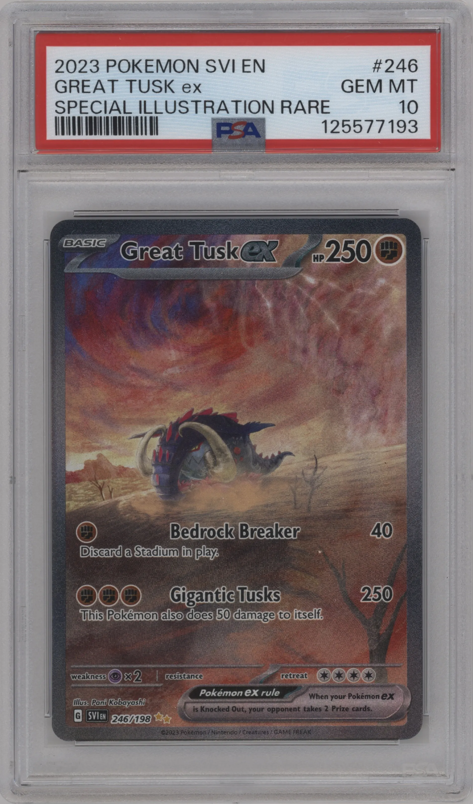 2023 Pokemon SV Great Tusk EX #246 PSA 10
