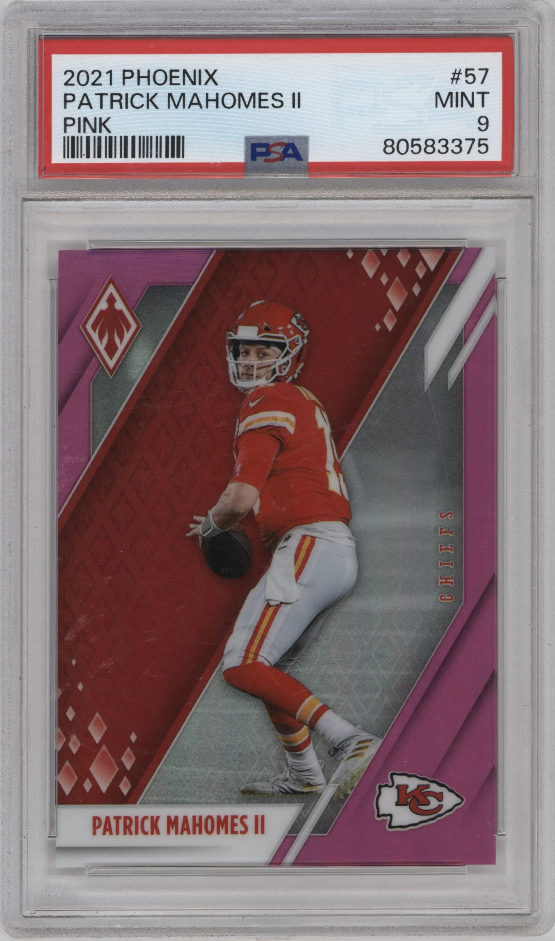 2021 Panini Phoenix Patrick Mahomes II Pink PSA 9