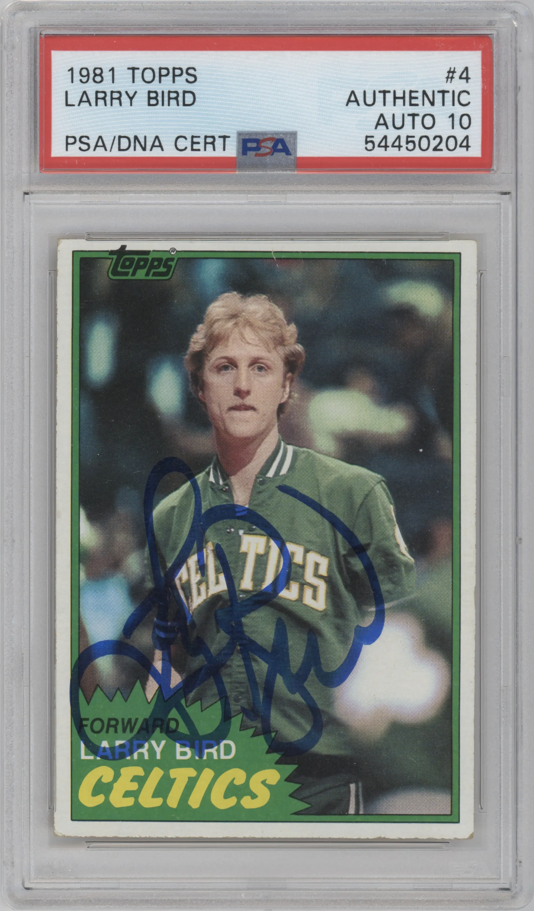 Larry Bird from the 1981-82 Topps  set graded by PSA.