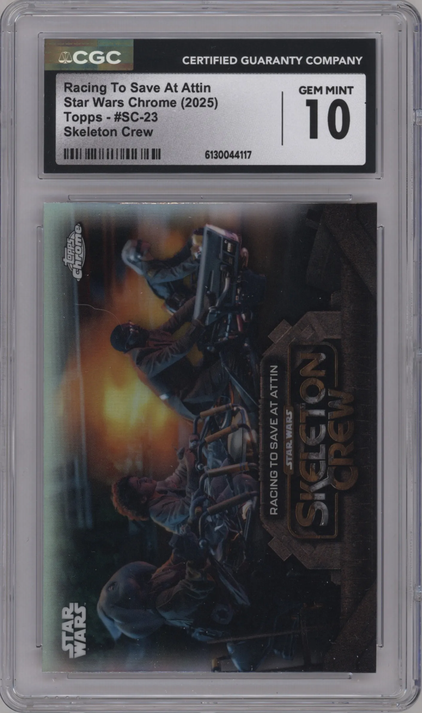 2025 Topps Chrome Star Wars Skeleton Crew Racing To Save At Attin CGC 10
