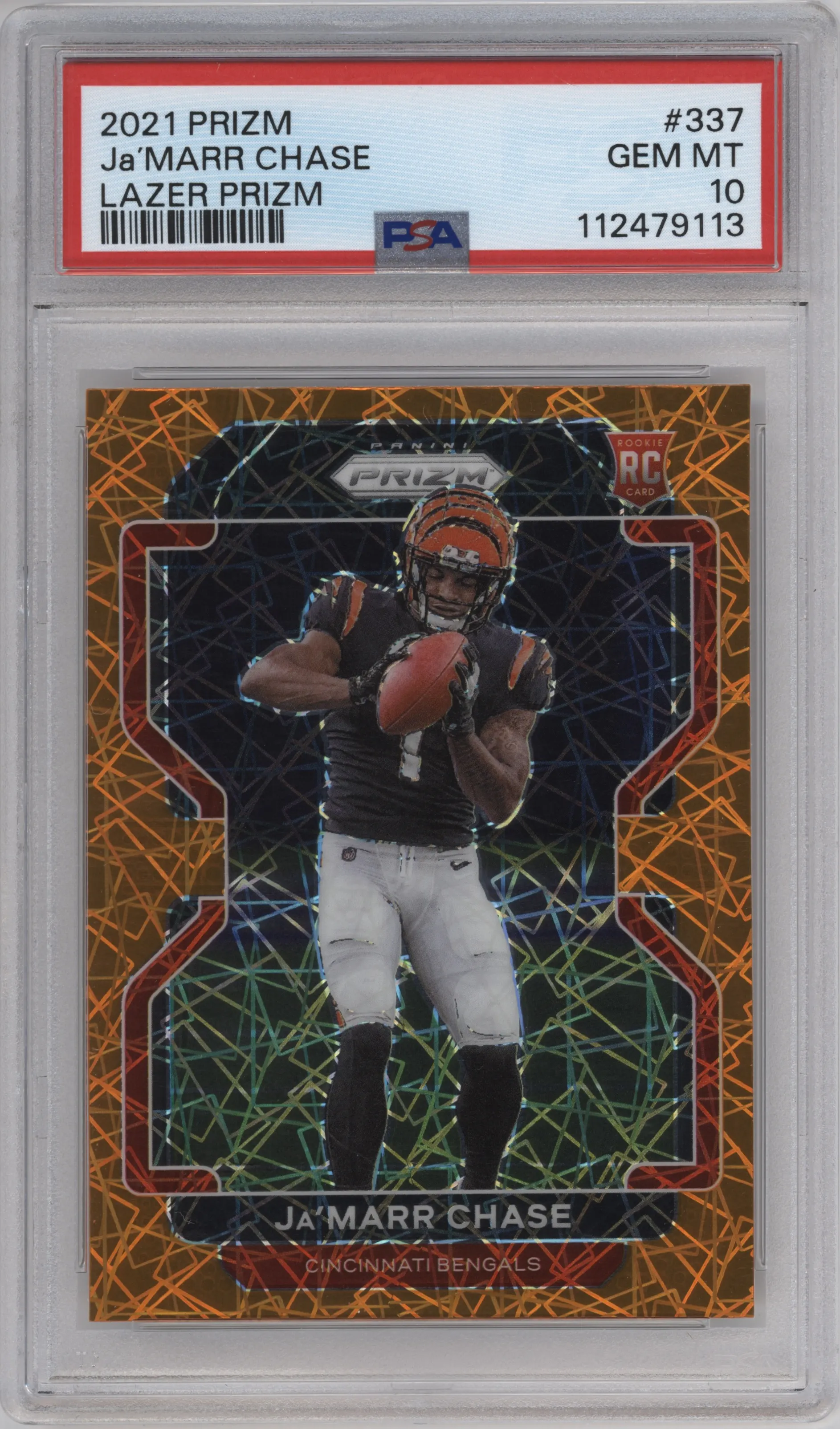 2021 Panini Prizm Ja'Marr Chase Lazer #337 PSA 10