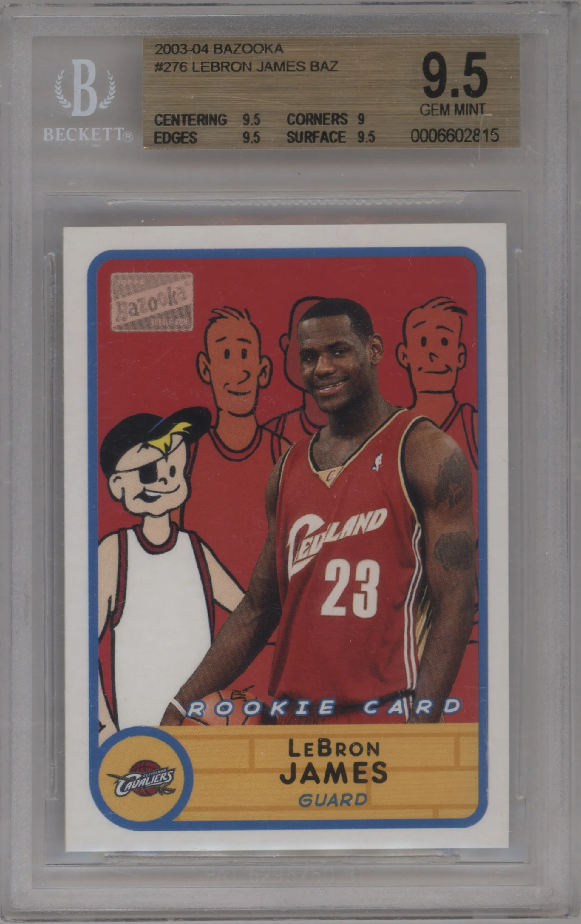 2003 Topps Bazooka LeBron James #276 BGS 9.5