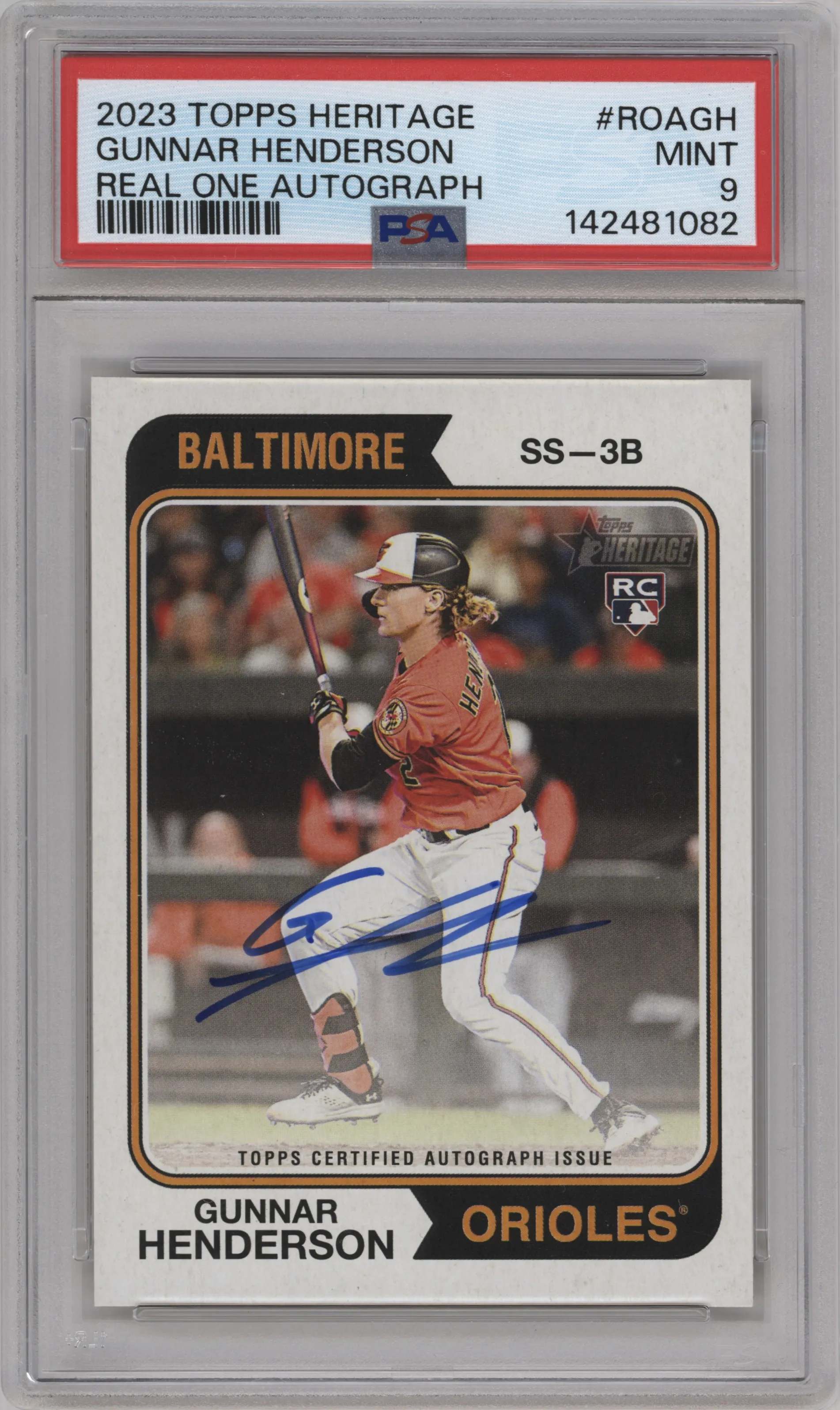 2023 Topps Heritage Real One Auto Gunnar Henderson #ROA-GH PSA 9