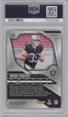 Brock Bowers from the 2024 Panini Prizm set featuring a Green Wave parallel graded by PSA and given an overall grade of 10.