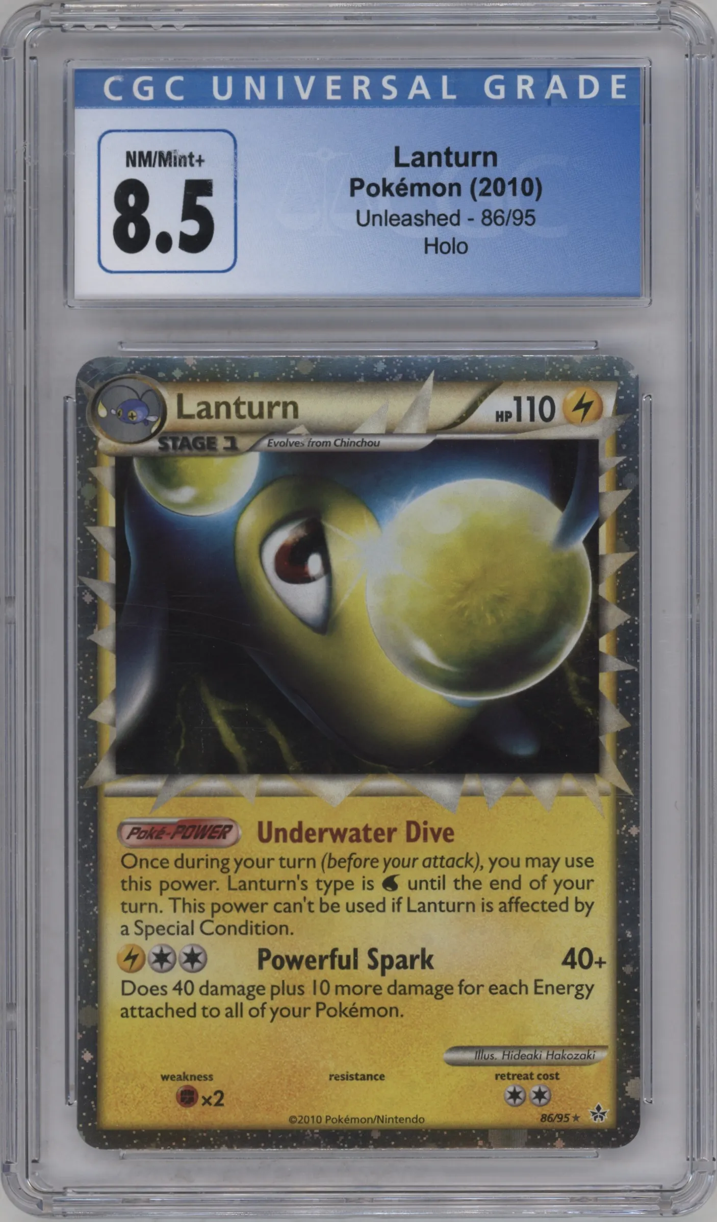2010 Pokemon HG & SS Unleashed Lanturn #86 CGC 8.5