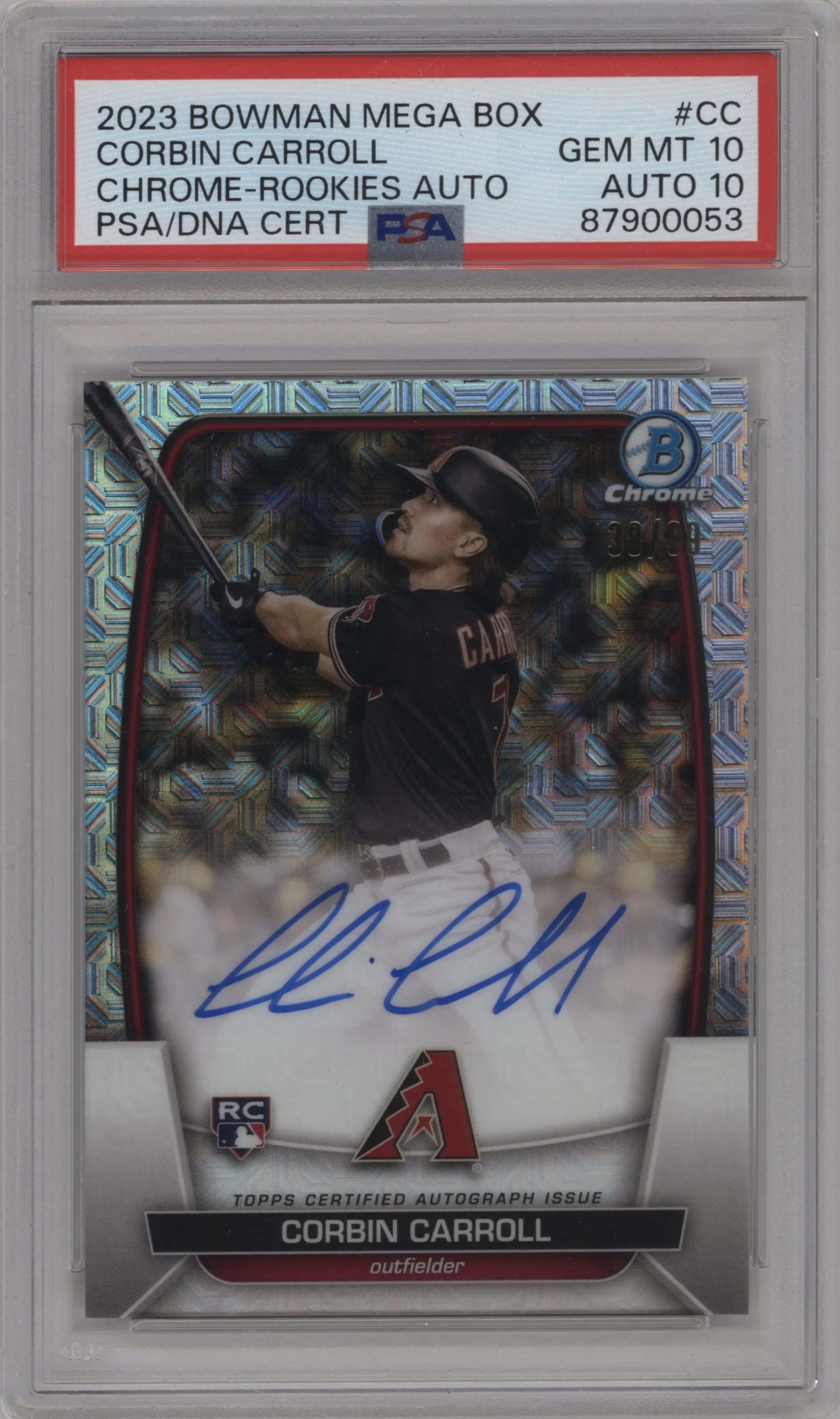 2023 Bowman Mega Box Chr.Rke.Auto Corbin Carroll #BRA-CC PSA 10