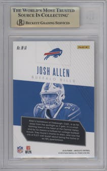 Josh Allen from the 2018 Panini Absolute set featuring a Spectrum Gold parallel graded by Beckett and given an overall grade of 9.5.