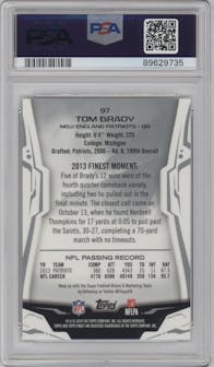 Tom Brady from the 2014 Topps Finest set graded by PSA and given an overall grade of 10.