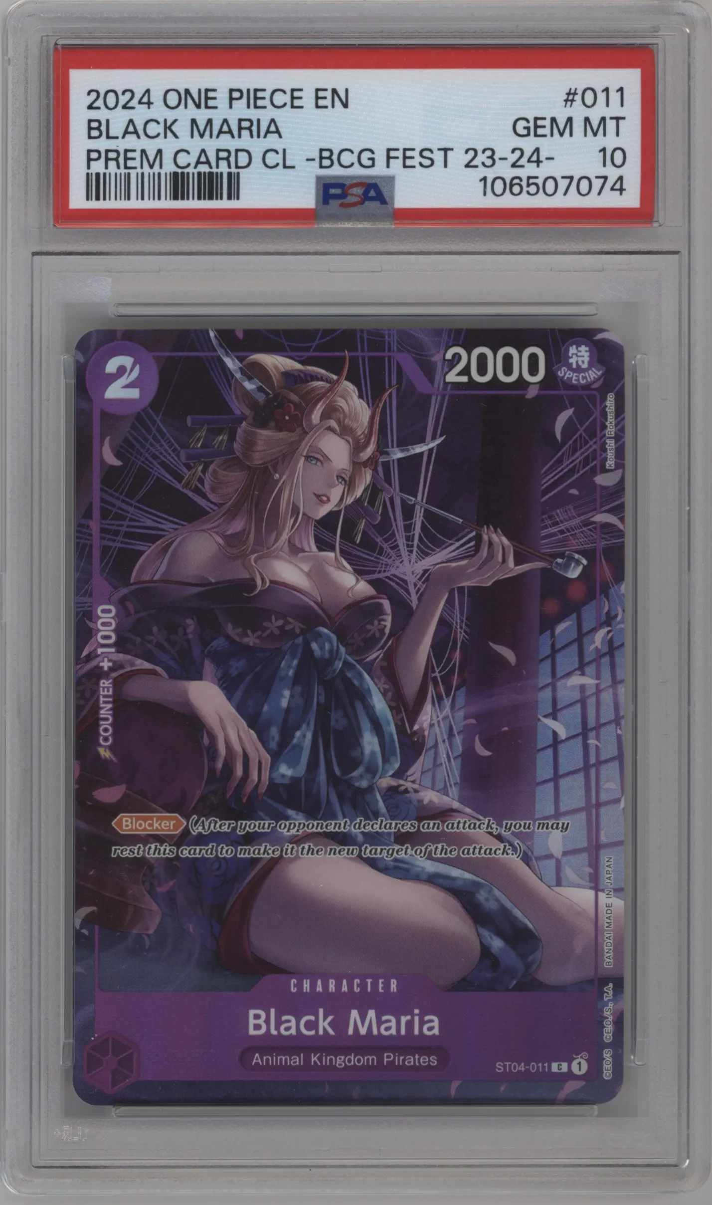 2024 One Piece Pre.CC BCG Fest 23-24 Ed. Black Maria PSA 10