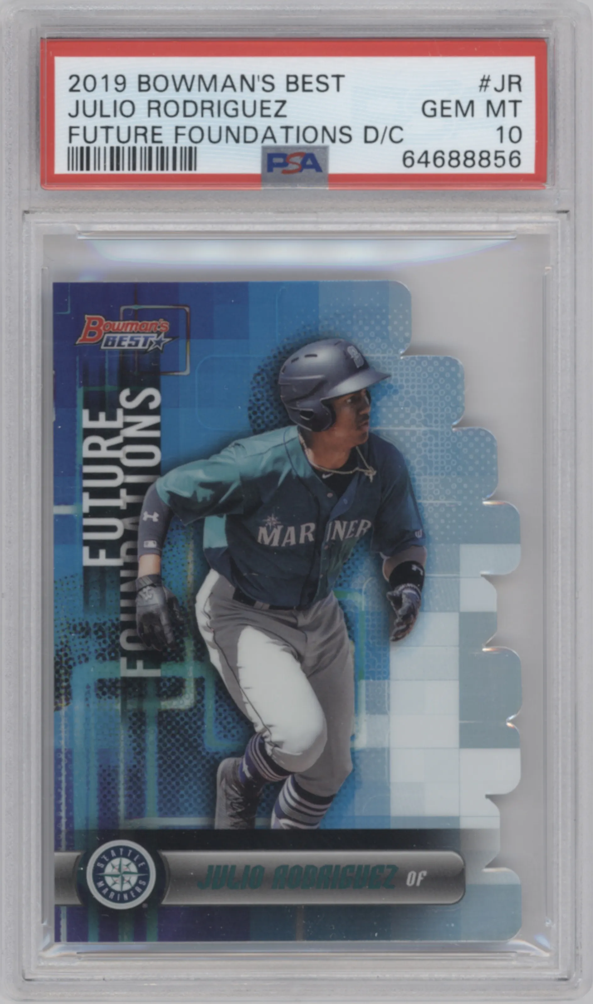 2019 Bowman’s Best Future Foundations Die-Cut Julio Rodriguez #FFA-JR PSA 10