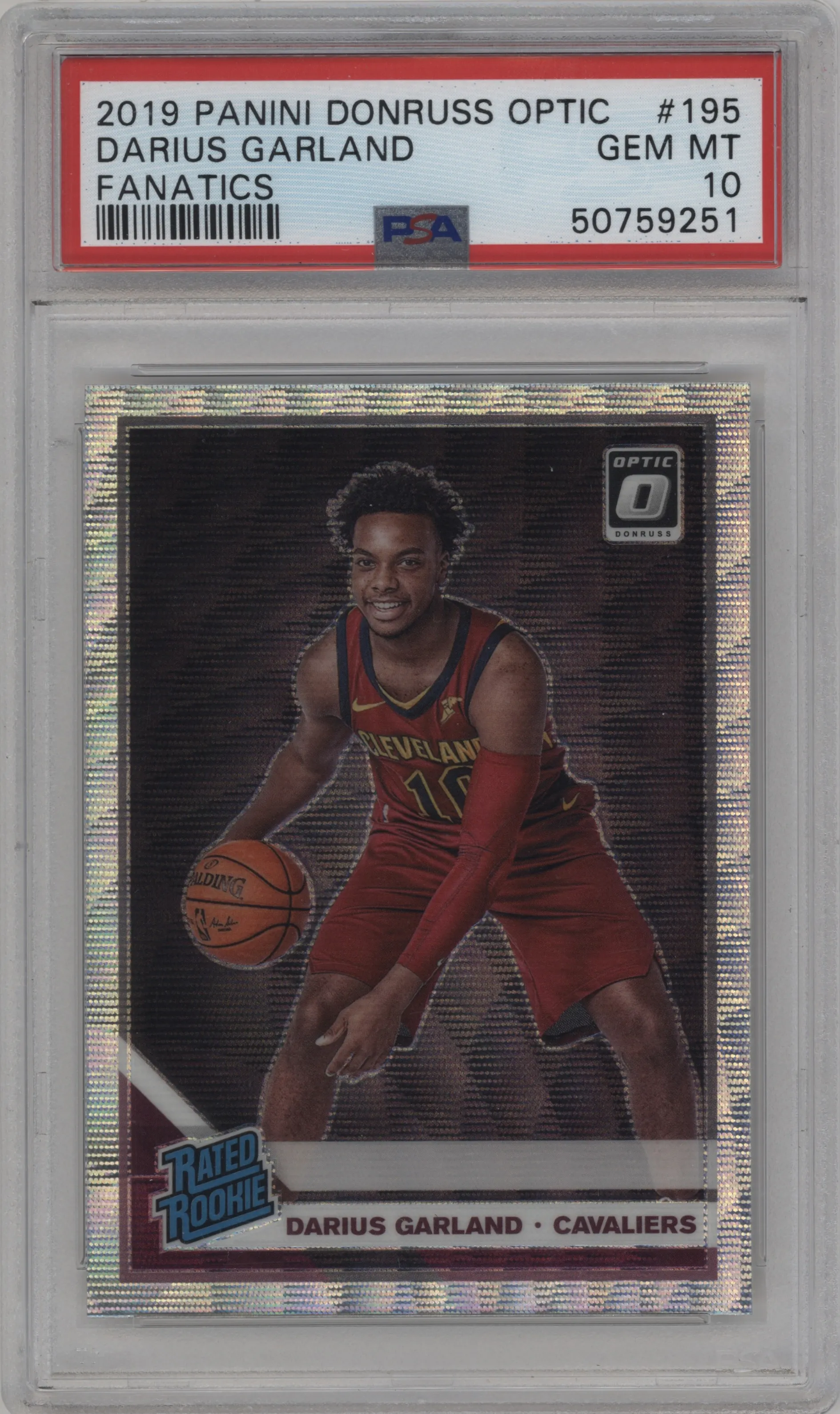 2019 Panini Donruss Optic Rated Rookie Darius Garland Fanatics Box Set PSA 10