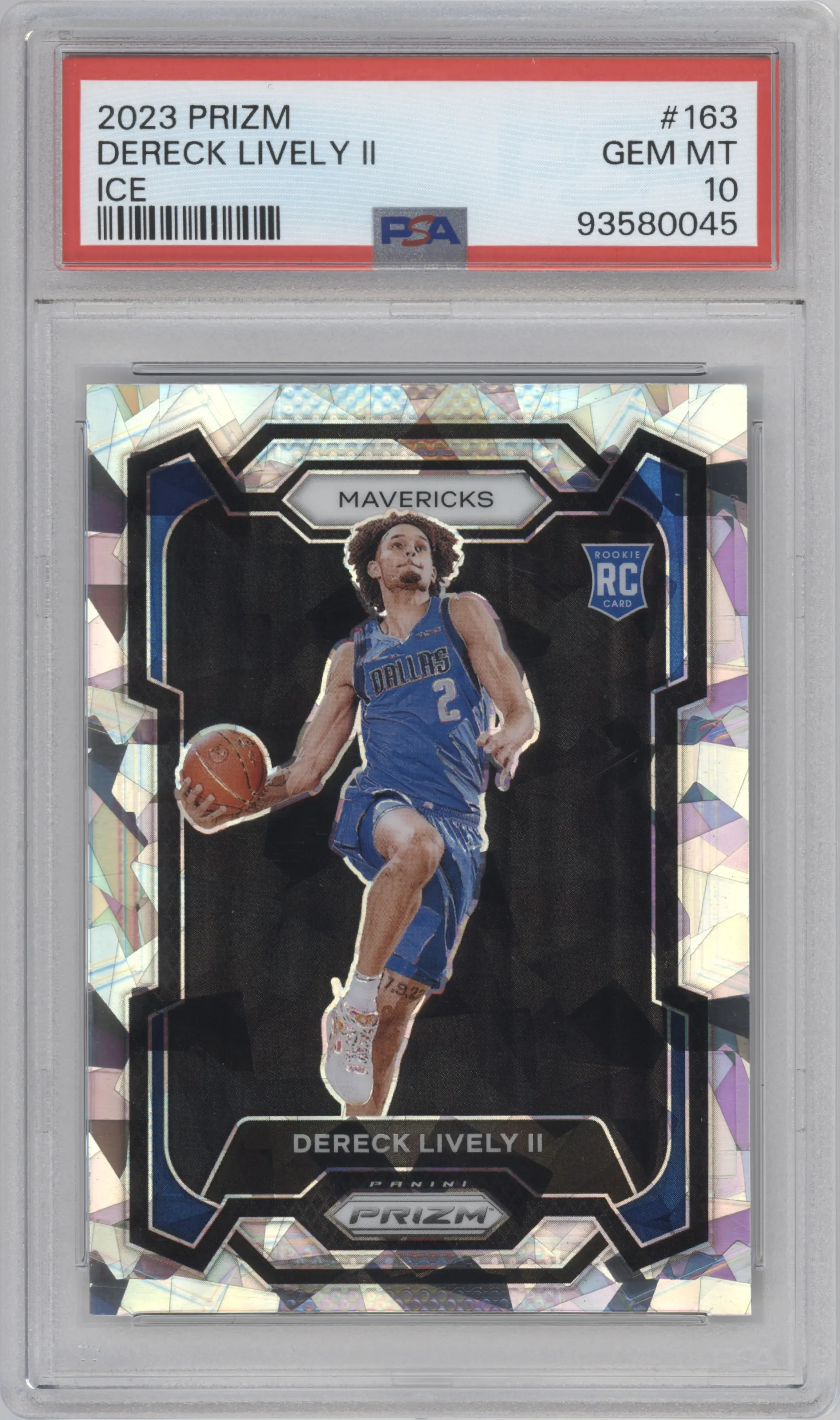 2023 Panini Prizm Dereck Lively II Ice Prizm #163 PSA 10