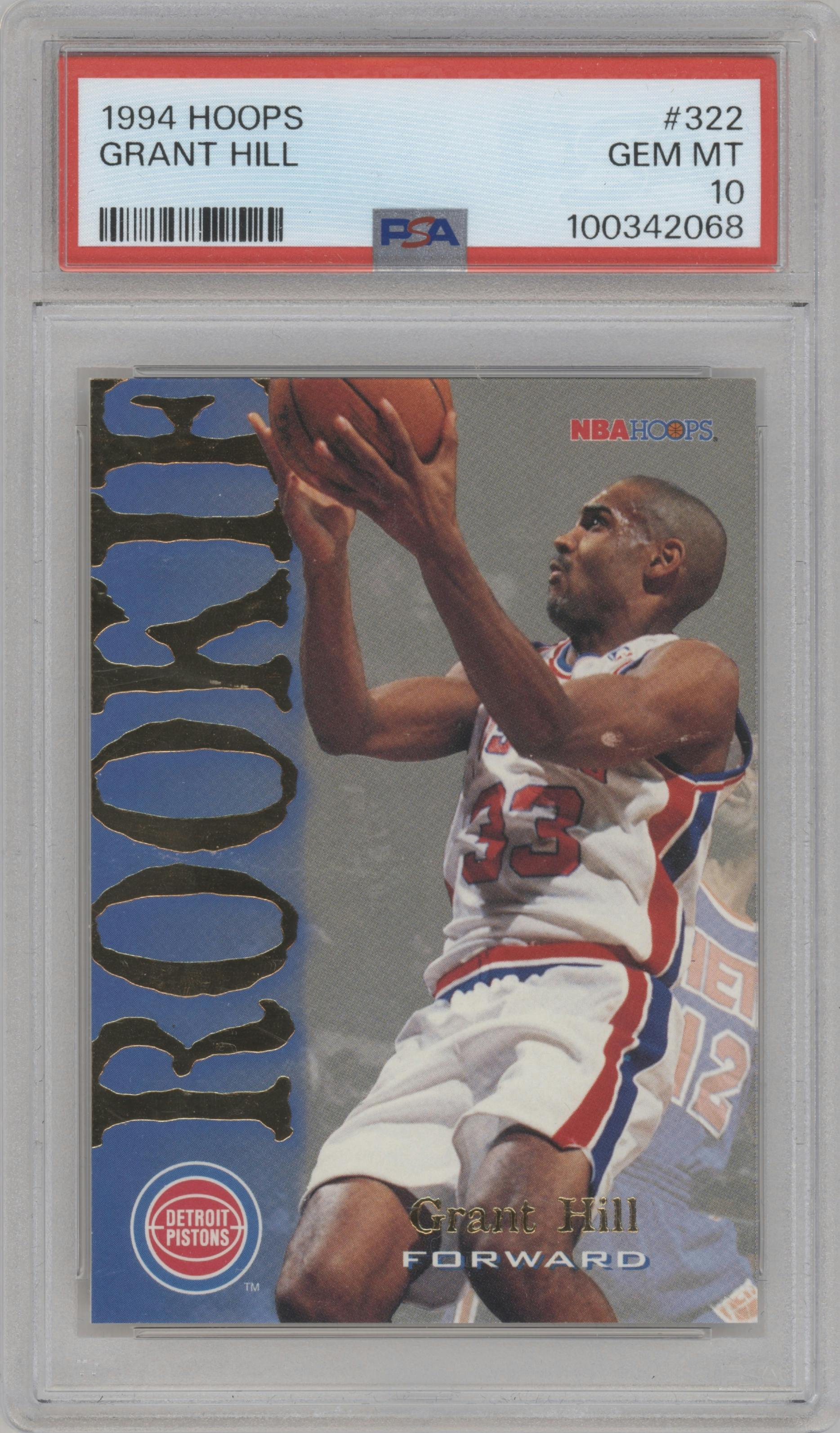 Grant Hill from the 1994-95 SkyBox NBA Hoops set graded by PSA and given an overall grade of 10.