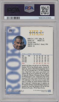 Grant Hill from the 1994-95 SkyBox NBA Hoops set graded by PSA and given an overall grade of 10.
