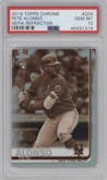 Pete Alonso from the 2019 Topps Chrome set featuring a Sepia Refractor  parallel graded by PSA and given an overall grade of 10.