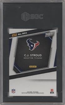 C.J. Stroud from the 2023 Panini The National VIP set graded by SGC and given an overall grade of 10.