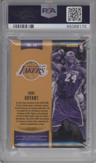 Kobe Bryant from the 2018-19 Panini Contenders Optic set graded by PSA and given an overall grade of 10.