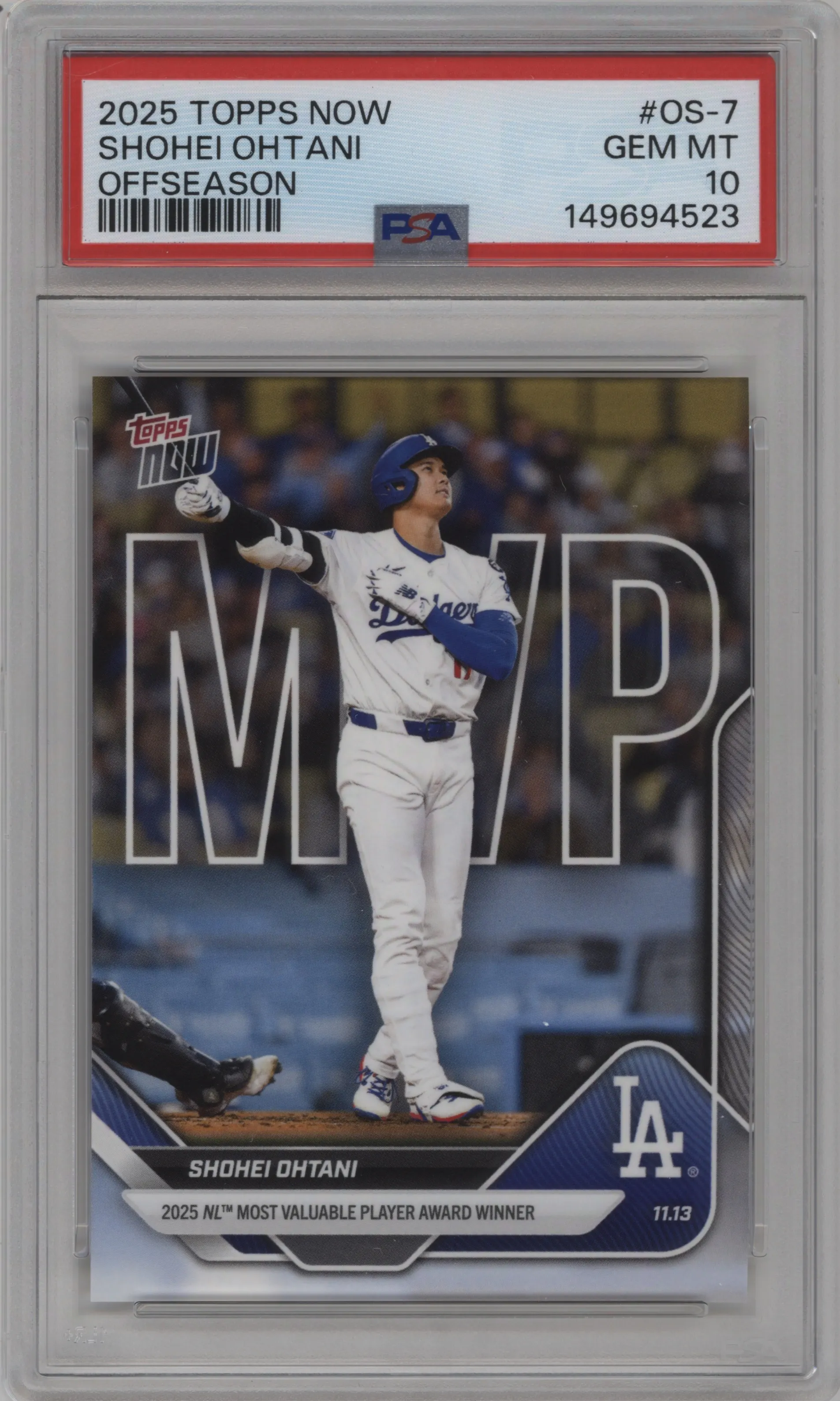 2025 Topps Now Off-Season Shohei Ohtani PSA 10
