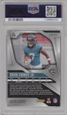 Brian Thomas Jr. from the 2024 Panini Prizm set featuring a Neon Green Pulsar  parallel graded by PSA and given an overall grade of 10.