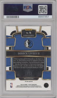 Dereck Lively II  from the 2023-24 Panini Select  set featuring a Tie-Dye Prizm parallel graded by PSA and given an overall grade of 10.
