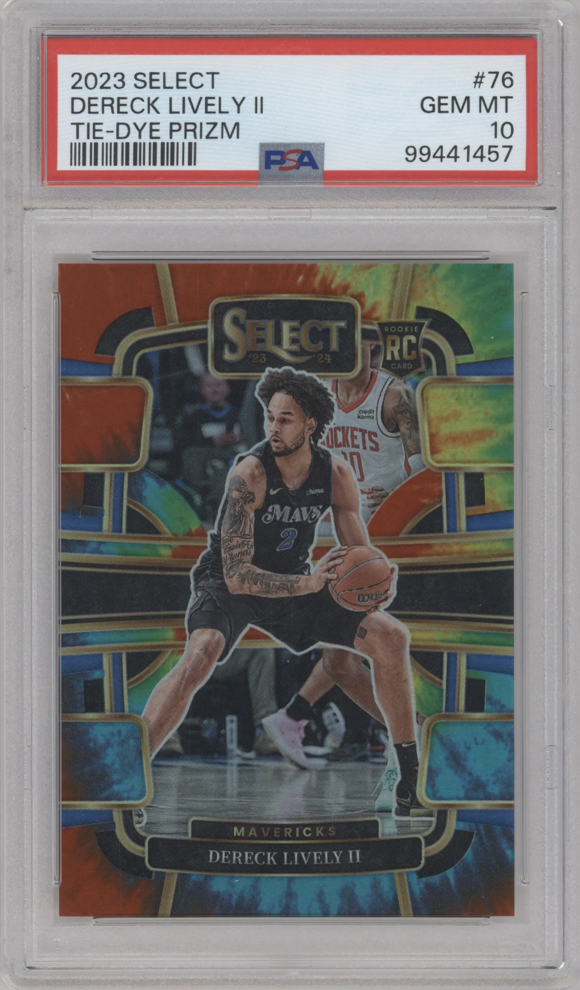 2023 Panini Select Dereck Lively II Tie-Dye Prizm PSA 10
