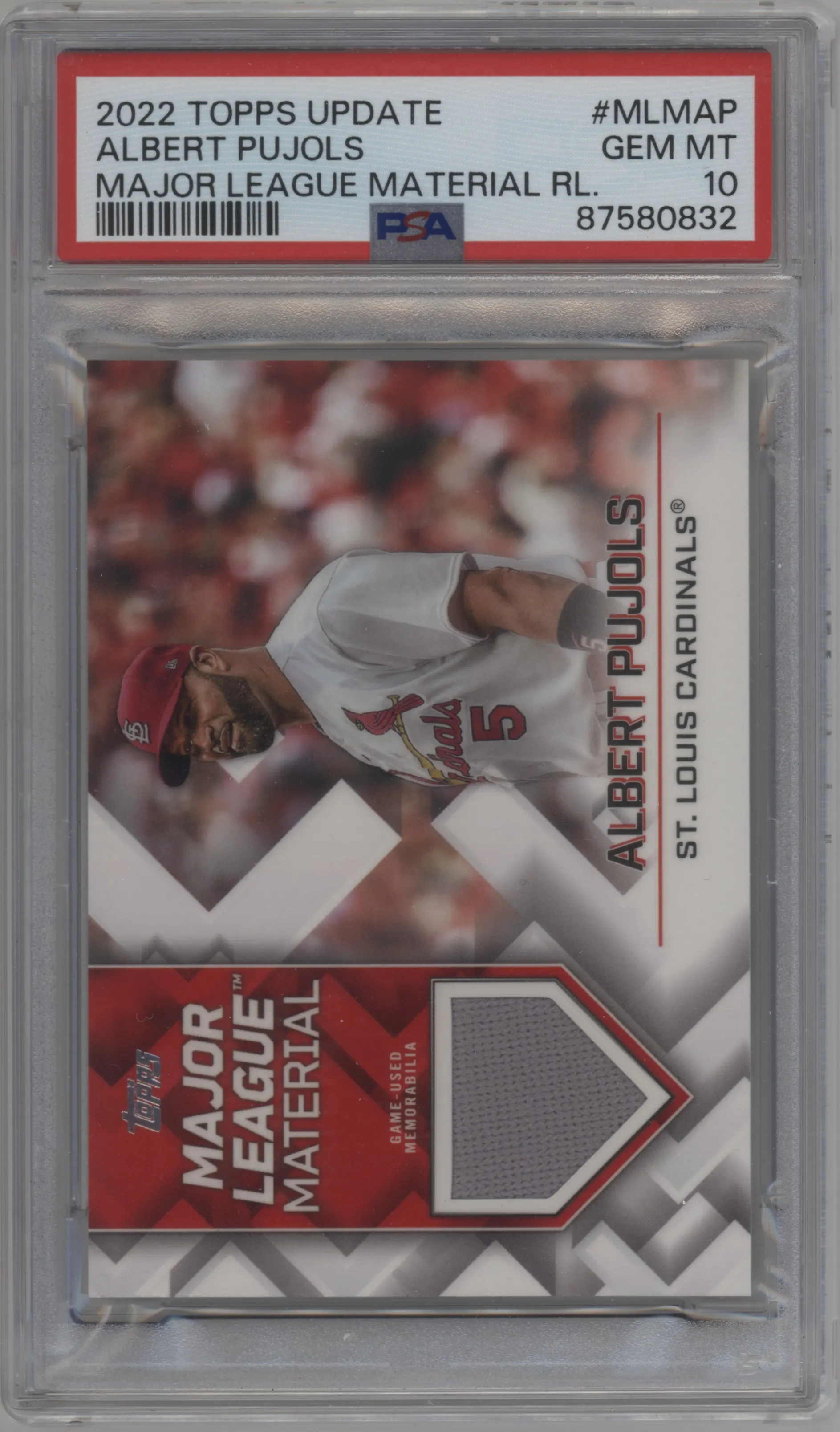 2022 Topps Update Major League Material Albert Pujols #MLM-AP PSA 10