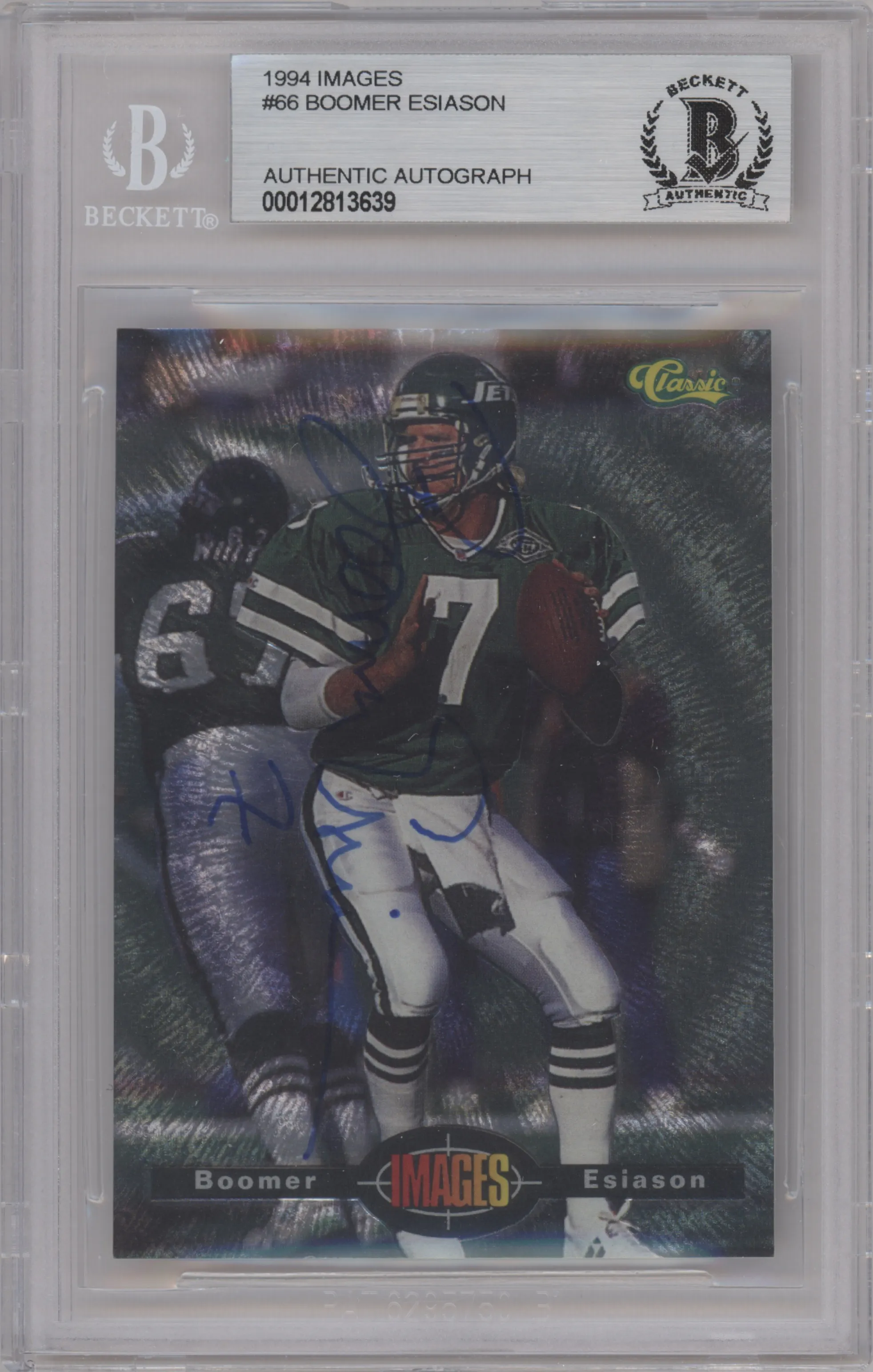 Boomer Esiason from the 1994 Images set graded by Beckett.