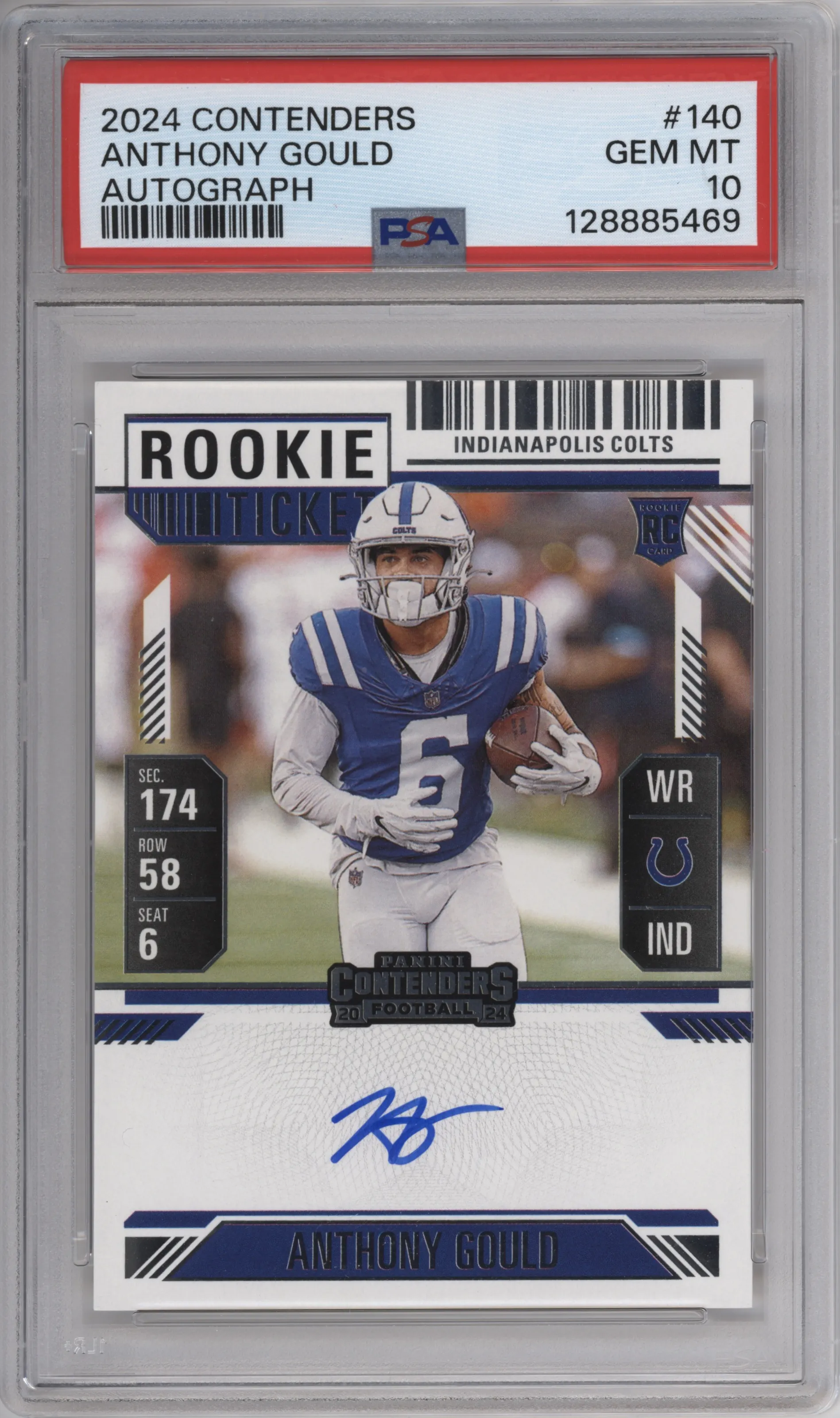 2024 Panini Contenders RPS Rke.Tkt.Auto Anthony Gould PSA 10