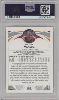 Dwyane Wade from the 2004-05 Topps Chrome set featuring a Refractor parallel graded by PSA and given an overall grade of 9.