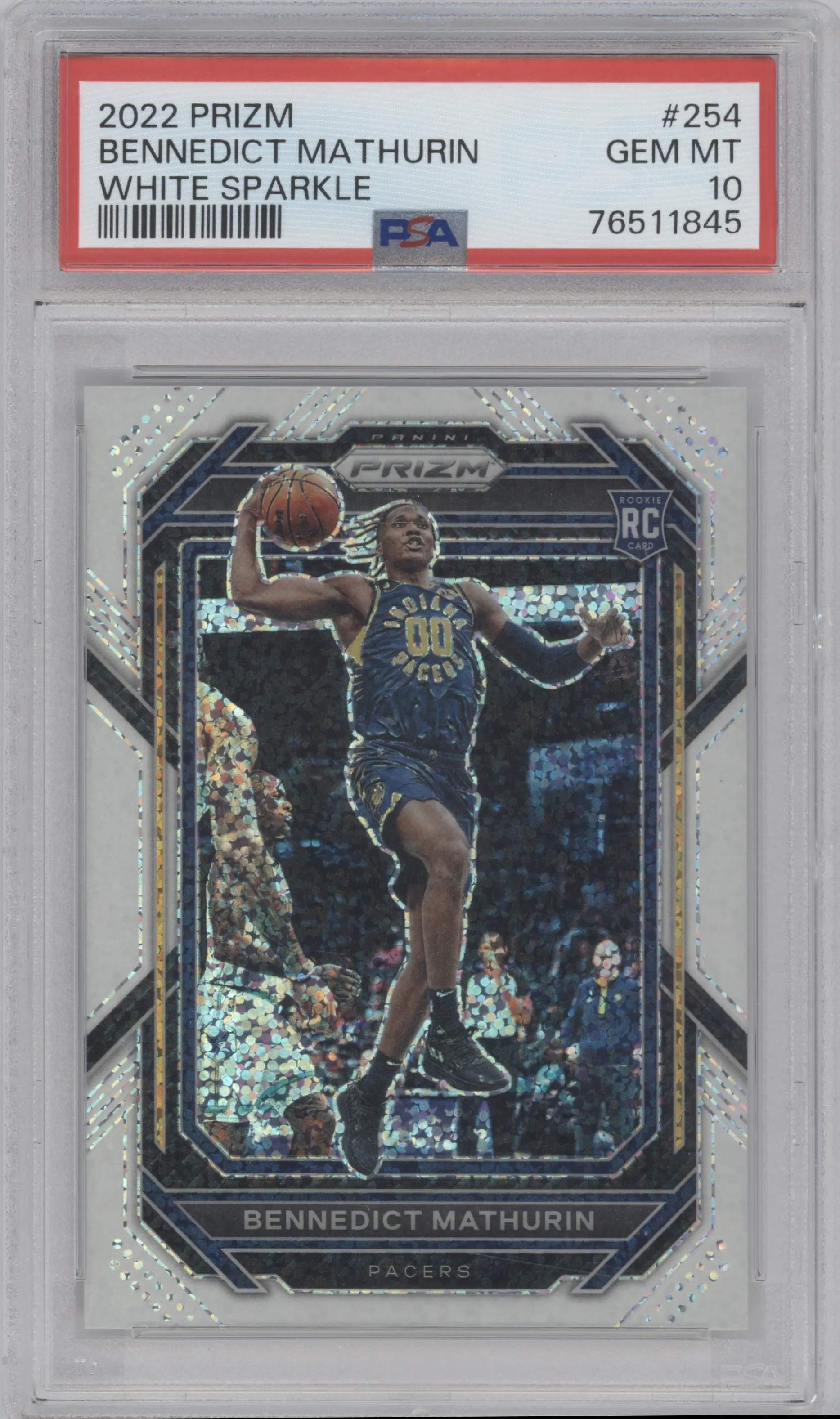 2022 Panini Prizm Bennedict Mathurin White Sparkle #254 PSA 10