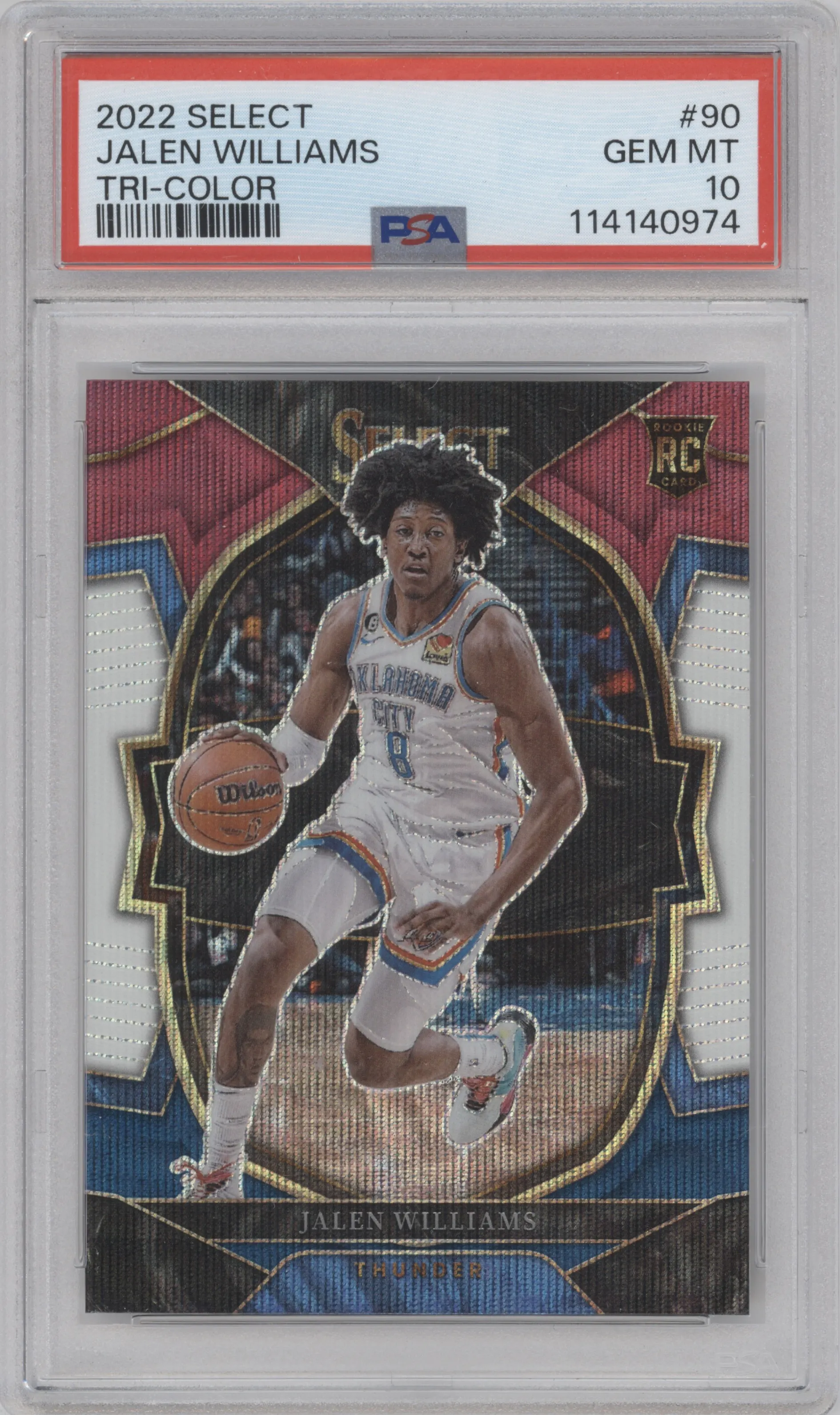 2022 Panini Select Jalen Williams Tri-Color PSA 10