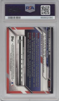 Vladimir Guerrero Jr. from the 2016 Bowman set graded by PSA and given an overall grade of 10.