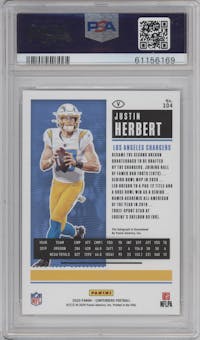 Justin Herbert from the 2020 Panini Contenders set graded by PSA and given an overall grade of 10.