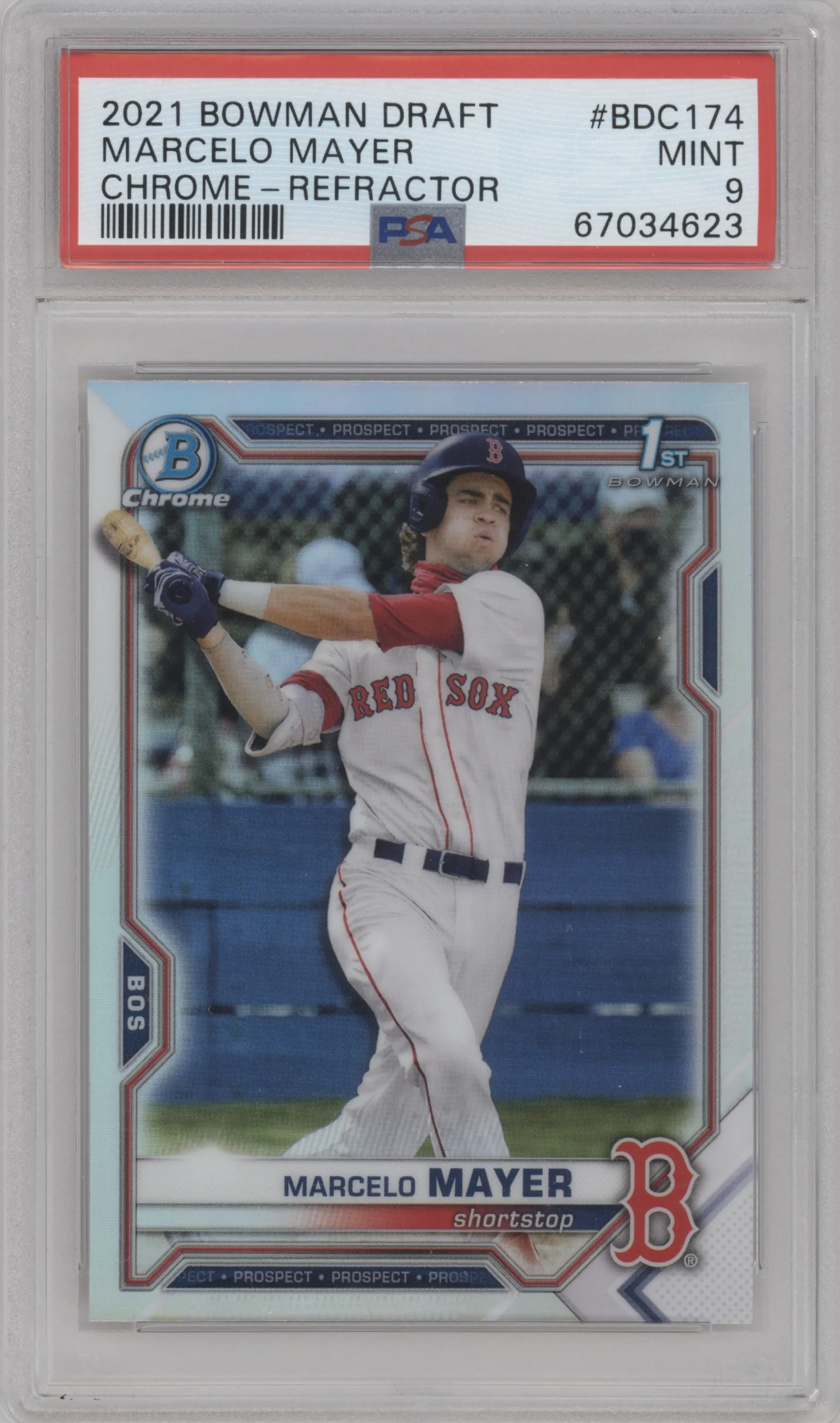 2021 Bowman Draft Chrome Marcelo Mayer Refractor PSA 9