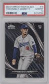 Yoshinobu Yamamoto from the  2024 Topps Chrome Black set graded by PSA and given an overall grade of 10.