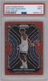 Anthony Edwards from the 2020-21 Panini Prizm set featuring a Ruby Wave parallel graded by PSA and given an overall grade of 9.