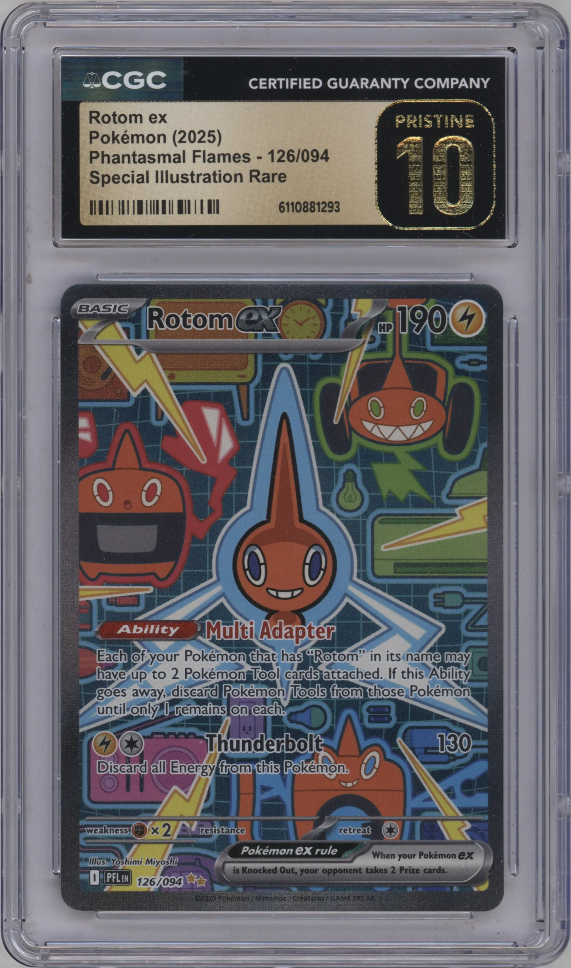 2025 Pokemon Mega Evolution Phan. Flames Rotom ex CGC 10