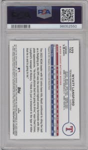 Wyatt Langford from the 2024 Topps Chrome set graded by PSA and given an overall grade of 10.