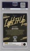 Kyrie Irving from the 2021-22 Panini Donruss Optic set featuring a Gold parallel graded by PSA and given an overall grade of 9.
