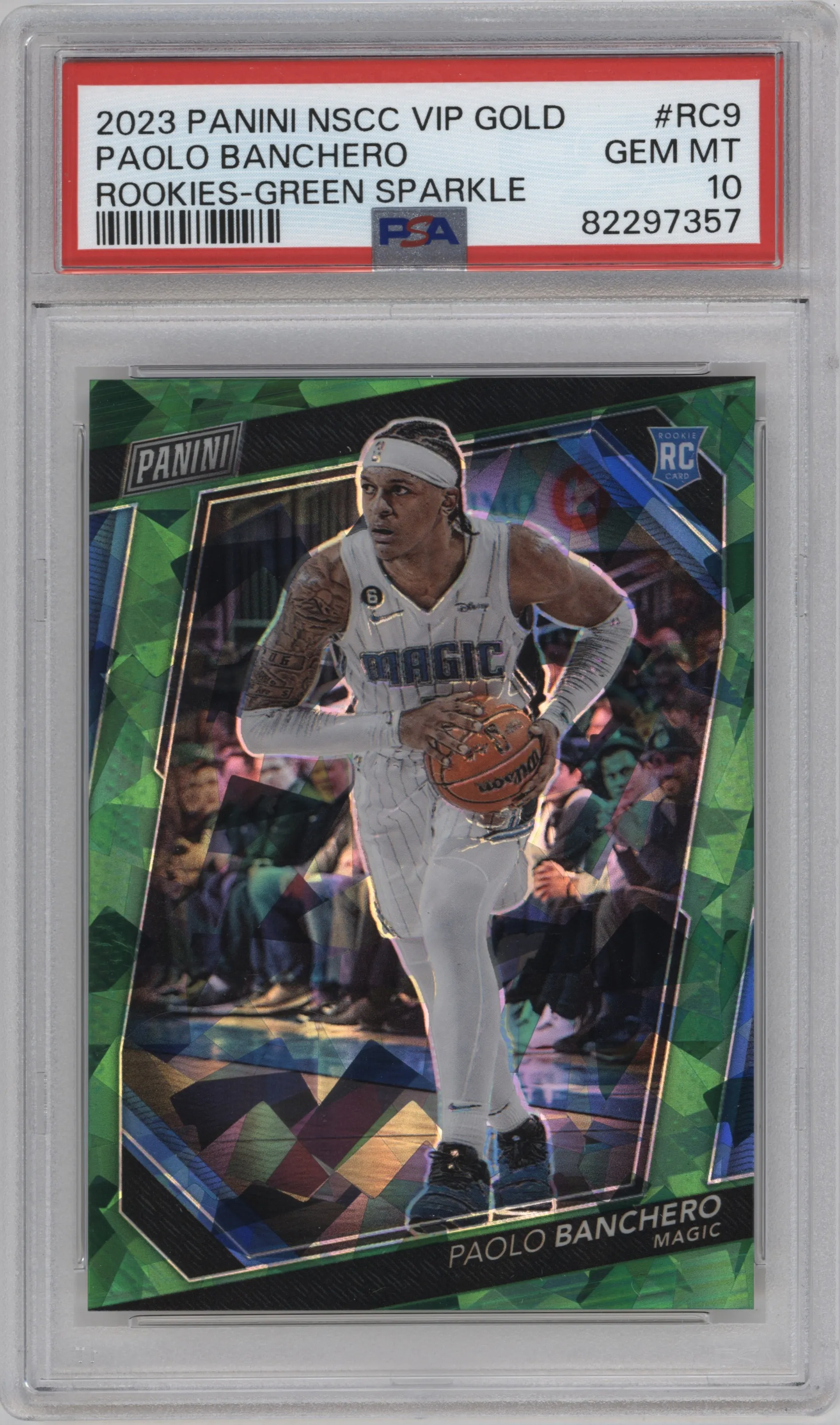 2023 Panini The National VIP Gold Packs Paolo Banchero Green Sparkle PSA 10
