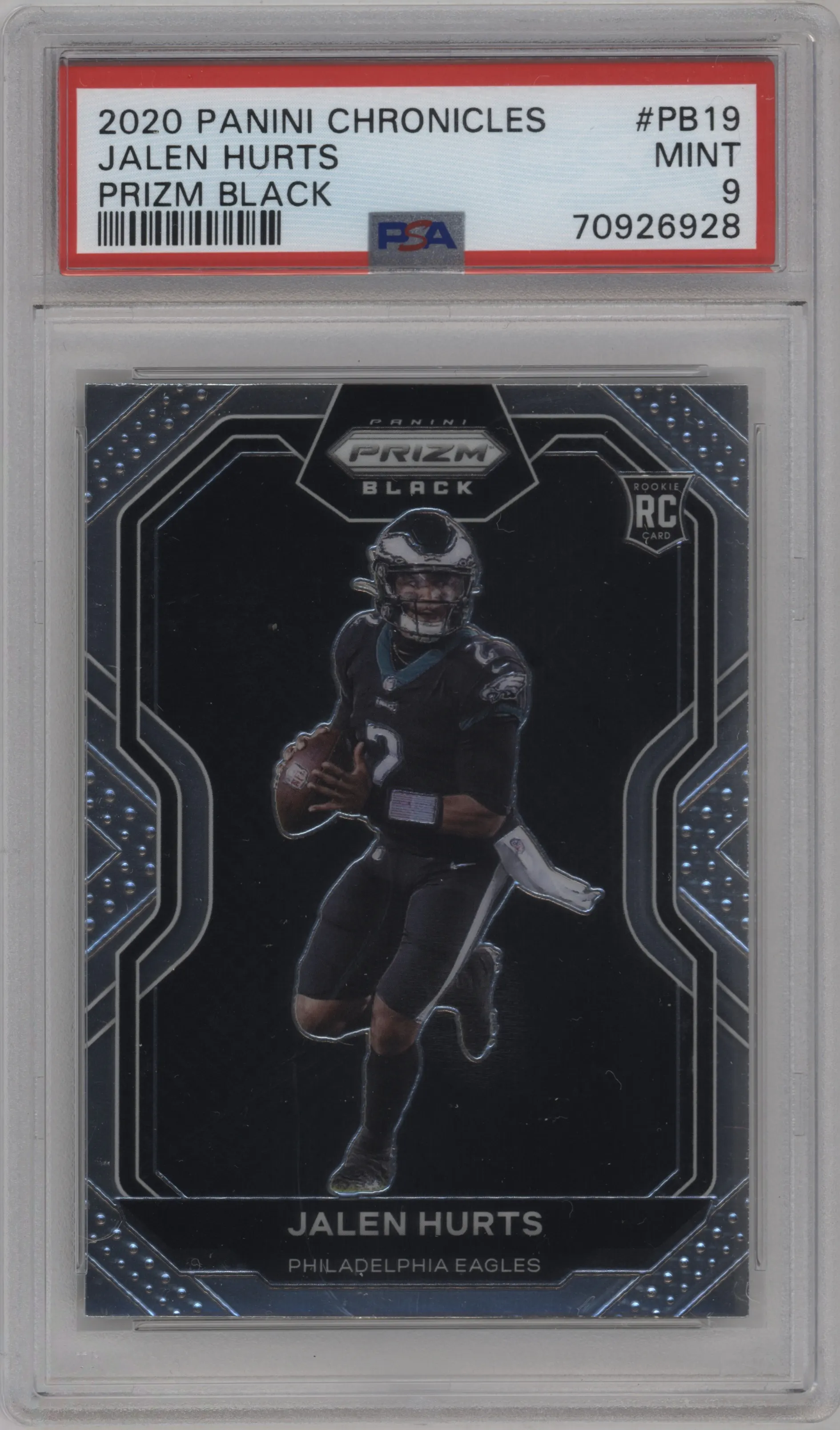 2020 Panini Chronicles Prizm Black Jalen Hurts PSA 9