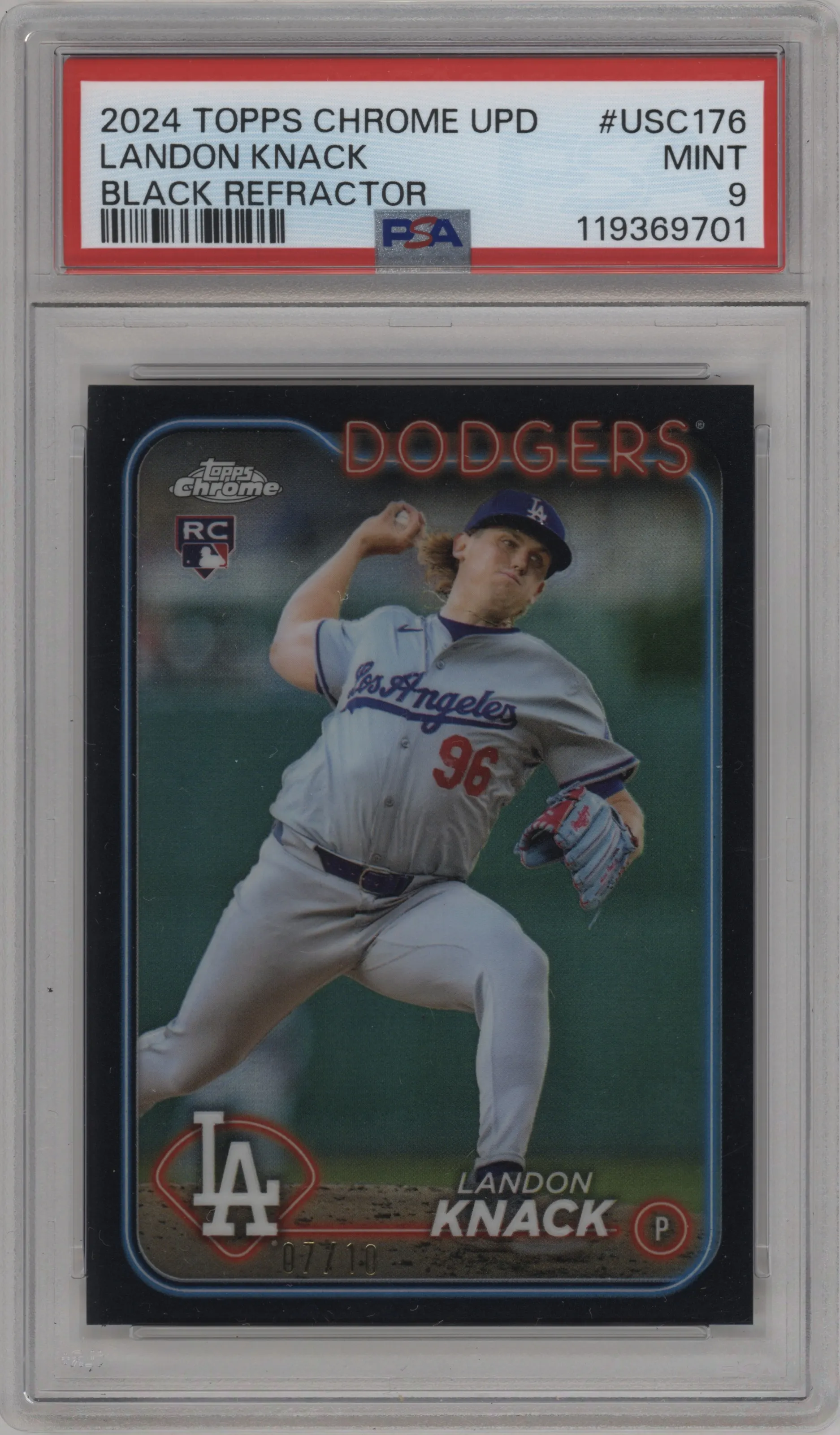 2024 Topps Chrome Update Landon Knack Black Refractor #USC176 PSA 9