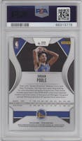 Jordan Poole from the 2019-20 Panini Prizm set graded by PSA and given an overall grade of 10.