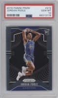Jordan Poole from the 2019-20 Panini Prizm set graded by PSA and given an overall grade of 10.