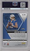 Justin Herbert from the 2020 Panini Mosaic set graded by PSA and given an overall grade of 10.