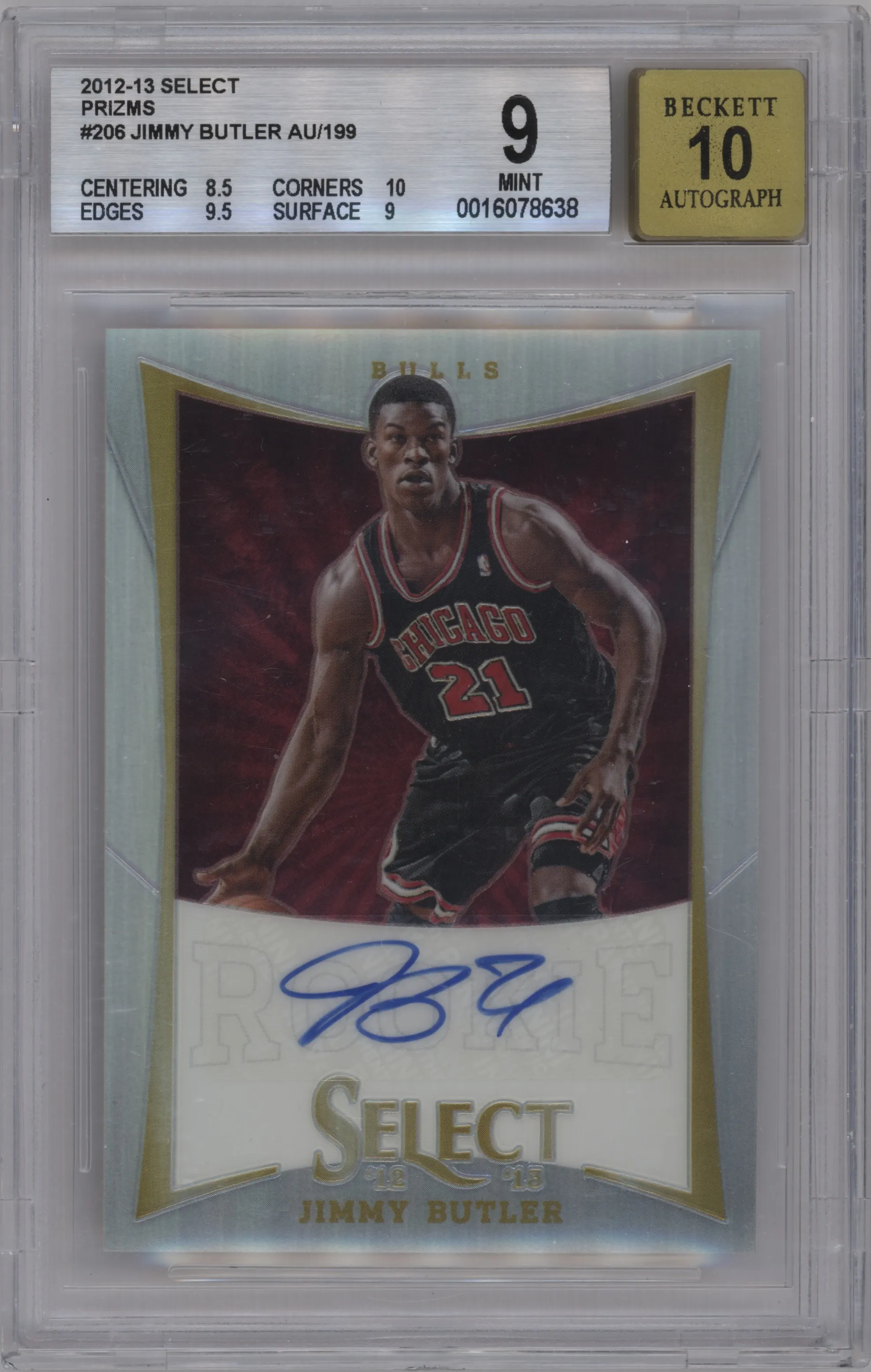 2012 Panini Select Rke.Auto Jimmy Butler BGS 9